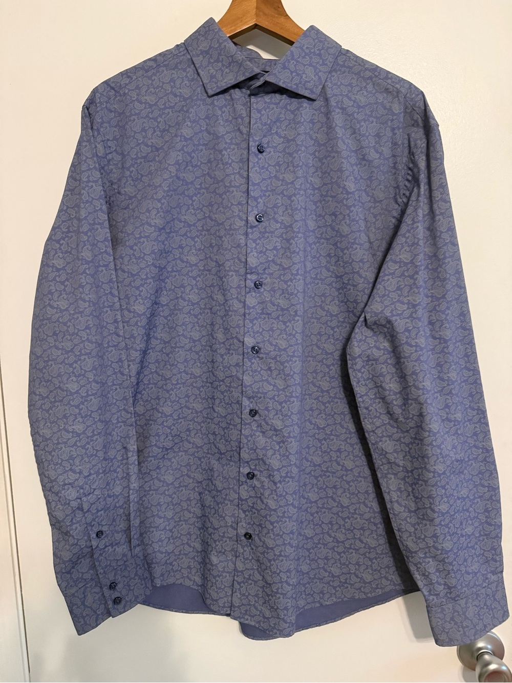 Ben Sherman Men's Blue Paisley Dress Shirt